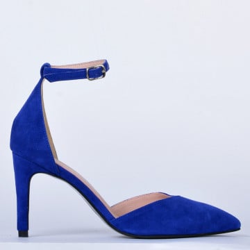 Pantofi Cu Toc Piele Naturala Kayla Albastri- Need 4 Shoes