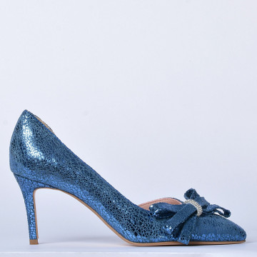 Pantofi Cu Toc Piele Naturala Miracle Albastri- Need 4 Shoes