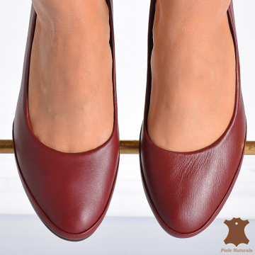 Pantofi Cu Toc Piele Naturala Sharon 2 Bordo- Need 4 Shoes