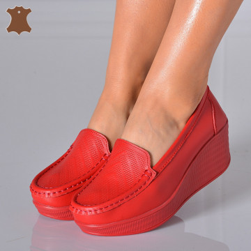 Pantofi Dama Piele Naturala Arien  Rosii- Need 4 Shoes