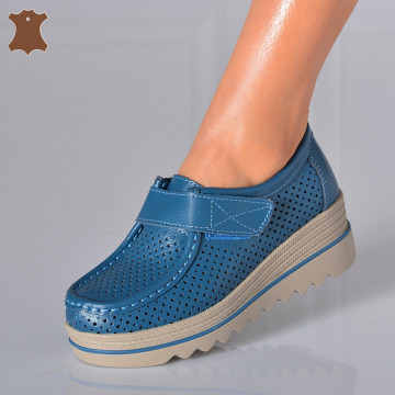 Pantofi Dama Piele Naturala Corso 6 Albastri- Need 4 Shoes