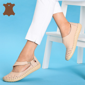 Pantofi Dama Piele Naturala Holt Bej- Need 4 Shoes