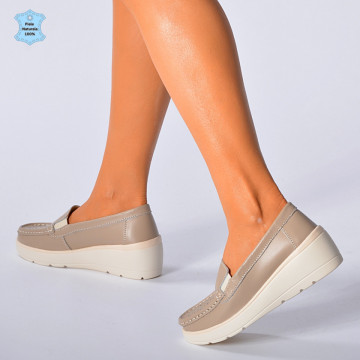 Pantofi Dama Piele Naturala Iuliana Bej- Need 4 Shoes