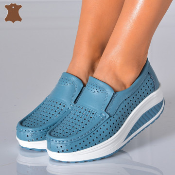 Pantofi Dama Piele Naturala Jet Albastri- Need 4 Shoes