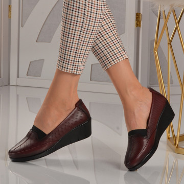 Pantofi Dama Piele Naturala Lecadia Bordo - Need 4 Shoes