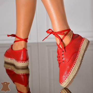 Pantofi Dama Piele Naturala Mera Rosii- Need 4 Shoes