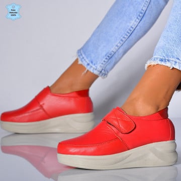 Pantofi Dama Piele Naturala Suzana Rosii- Need 4 Shoes