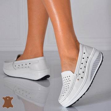 Pantofi Dama Piele Naturala Zena 3 Albi- Need 4 Shoes - Need 4 Shoes