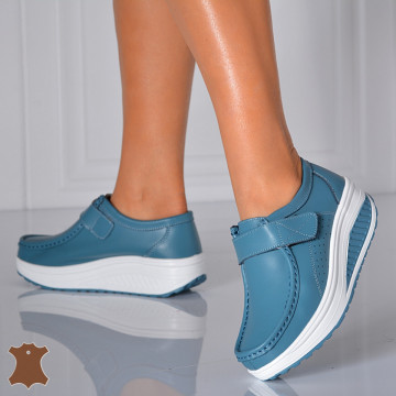 Pantofi Dama Piele Naturala Zena 6 Albastri- Need 4 Shoes