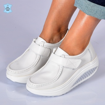 Pantofi Dama Piele Naturala Zena 8 Albi- Need 4 Shoes