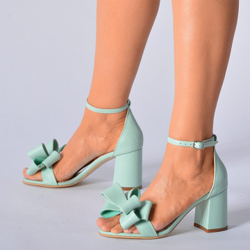 Sandale cu toc Piele Naturala Anaisa Menta- Need 4 Shoes
