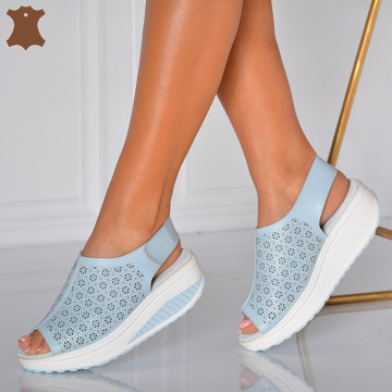 Sandale Dama Piele Naturala Amina Albastre- Need 4 Shoes