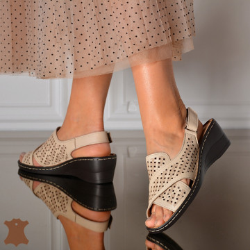 Sandale Dama Piele Naturala Doris 2 Bej- Need 4 Shoes