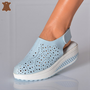 Sandale Dama Piele Naturala Elma Albastre- Need 4 Shoes