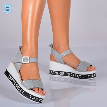 Sandale Dama Piele Naturala Gabriela Gri- Need 4 Shoes