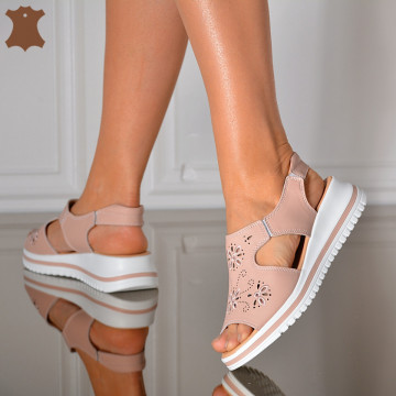 Sandale Dama Piele Naturala Zaza Roz- Need 4 Shoes