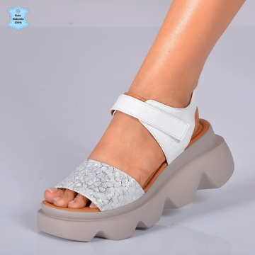 Sandale Piele Naturala Riva 2 Argintii- Need 4 Shoes