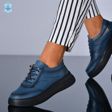 Adidasi Dama Piele Naturala Anzia Navy- Need 4 Shoes