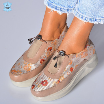 Adidasi Dama Piele Naturala Yza Bej- Need 4 Shoes