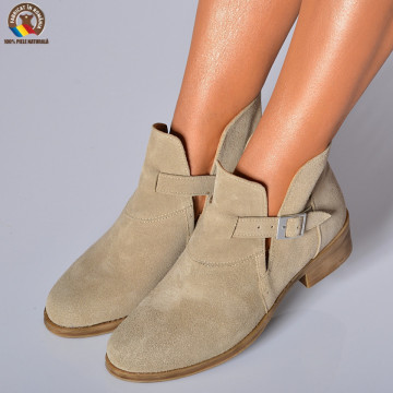 Botine Piele Naturala Eunis Bej- Need 4 Shoes