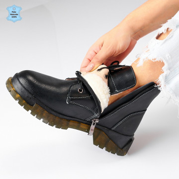 Ghete Dama Imblanite Piele Naturala Beca Negre- Need 4 Shoes