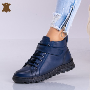 Ghete Dama Piele Naturala Flora Navy - Need 4 Shoes