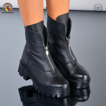Ghete Dama Piele Naturala Floress Negre - Need 4 Shoes