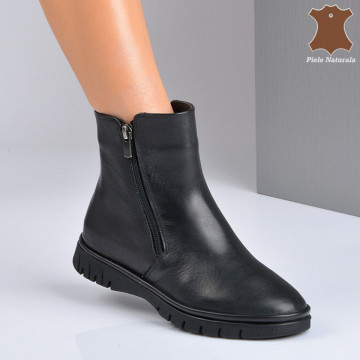 Ghete Dama Piele Naturala Samuel Negre- Need 4 Shoes