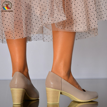 Pantofi Cu Toc Piele Naturala Daliana Nude-Need 4 Shoes