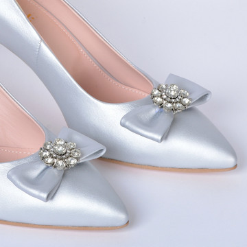 Pantofi Cu Toc Piele Naturala Enyra Argintii- Need 4 Shoes