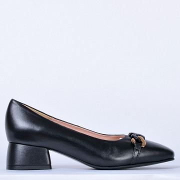 Pantofi Cu Toc Piele Naturala Esmer Negri- Need 4 Shoes