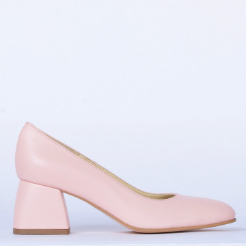 Pantofi Cu Toc Piele Naturala Idris Roz- Need 4 Shoes
