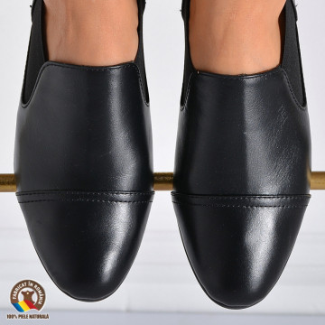 Pantofi Cu Toc Piele Naturala Metin Negri-Need 4 Shoes