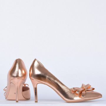 Pantofi Cu Toc Piele Naturala Miracle Bronz- Need 4 Shoes