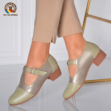 Pantofi Cu Toc Piele Naturala Natalia Olive-Need 4 Shoes