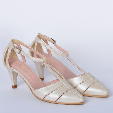 Pantofi Cu Toc Piele Naturala Rafaela Bej- Need 4 Shoes