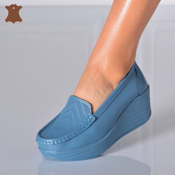 Pantofi Dama Piele Naturala Arien  Albastri- Need 4 Shoes