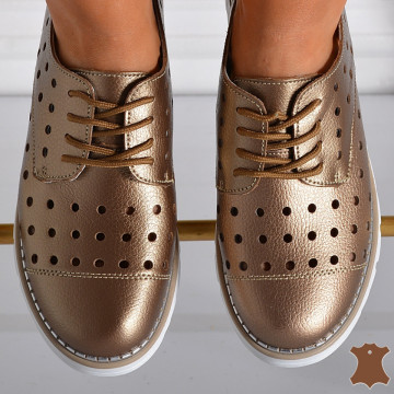Pantofi Dama Piele Naturala Demy Bronz- Need 4 Shoes