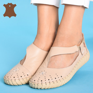 Pantofi Dama Piele Naturala Holt Bej- Need 4 Shoes