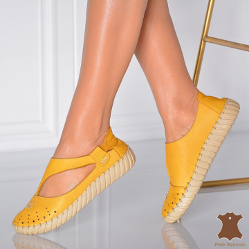 Pantofi Dama Piele Naturala Holt Mustar - Need 4 Shoes