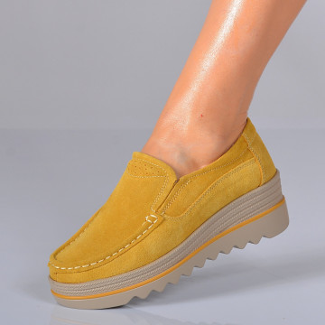 Pantofi Dama Piele Naturala Ibo Galbeni- Need 4 Shoes