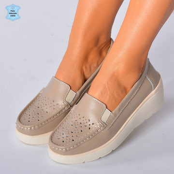 Pantofi Dama Piele Naturala Iuliana Bej- Need 4 Shoes