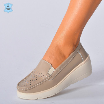 Pantofi Dama Piele Naturala Iuliana Bej- Need 4 Shoes