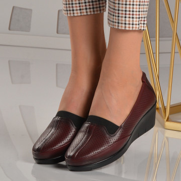 Pantofi Dama Piele Naturala Lecadia Bordo - Need 4 Shoes
