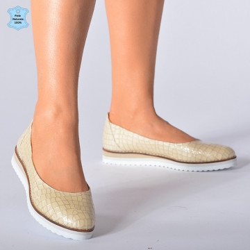 Pantofi Dama Piele Naturala Lolita Bej- Need 4 Shoes