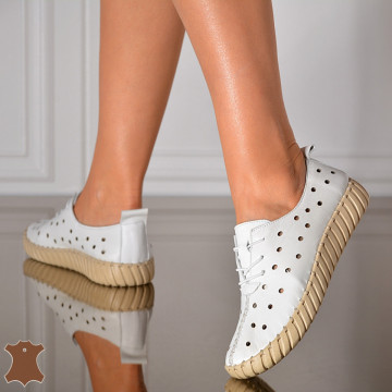 Pantofi Dama Piele Naturala Noemy Albi- Need 4 Shoes