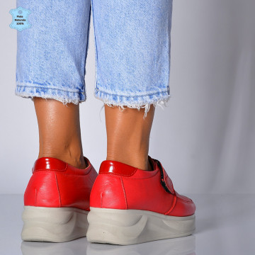 Pantofi Dama Piele Naturala Suzana Rosii- Need 4 Shoes