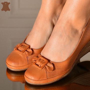 Pantofi Dama Piele Naturala Tamara Camel- Need 4 Shoes