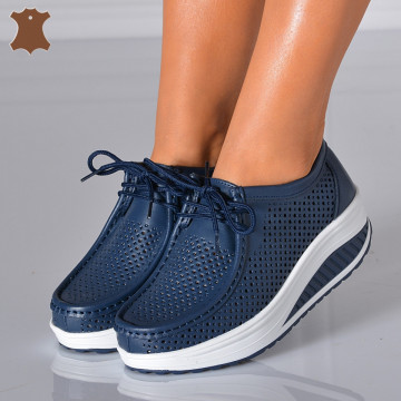 Pantofi Dama Piele Naturala Zena 4 Navy- Need 4 Shoes