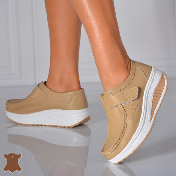 Pantofi Dama Piele Naturala Zena 6 Bej- Need 4 Shoes